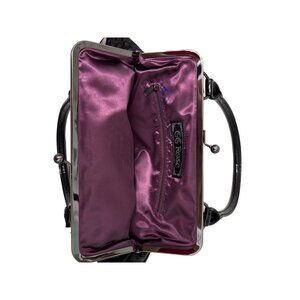 Elegant GG Rose Black Damask Handbag With Satin Lining & Kiss Lock Closure